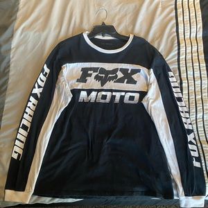 Mens black/white Fox long sleeve tee shirt.